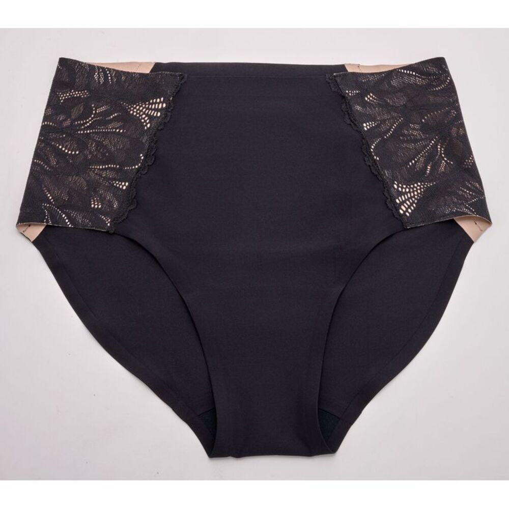 Gloria Vanderbilt Women's Panties Sz One Size Lace High Waisted Black A711597
